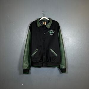 DEHEN L men’s varsity jacket Portland State VIKINGS FOUNDER 1990 vintage black